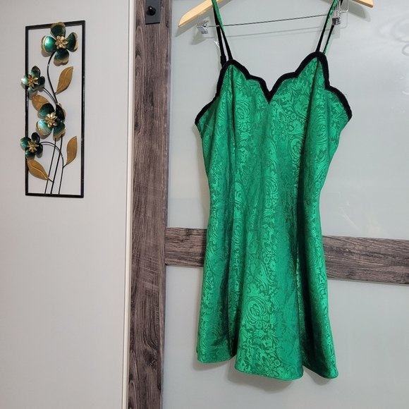 Victoria's Secret Dresses & Skirts - Vintage Victoria's Secret  slip dress nighty gold label emerald green